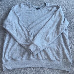 Gray Crewneck rhinestone Sweatshirt